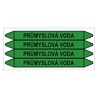 Značení potrubí, průmyslová voda,4 ks, 250 × 26 mm